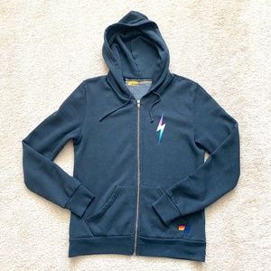 Aviator Nation Rainbow Bolt zip-up hoodie